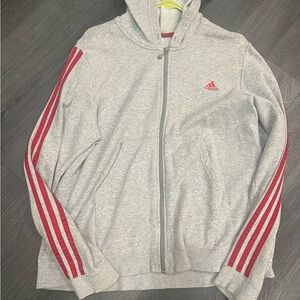 Adidas Gray Zip-Up Hoodie